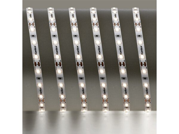 LED Streifen | 12 V | 4,8 Watt | 60 LED/M | 500 Lumen/M | IP00 | kaltweiss | 1m | Anschlusskabel ca. 15 cm
