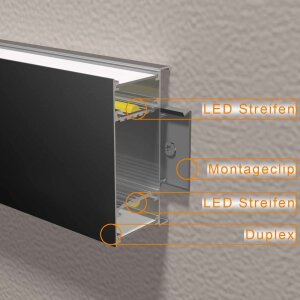 DUPLEX eloxiert 2 Meter milch slide