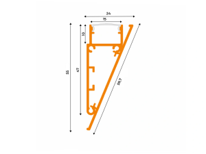 LED Aluprofil WALLE12 49.5 cm schwarz milchig click ohne Endkappen