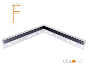 90° Innenecke MOLA weiß  + Abdeckung schwarz