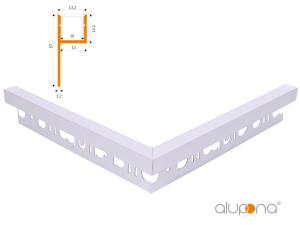 90° Außenecke MOLA-UP eloxiert + Abdeckung milch