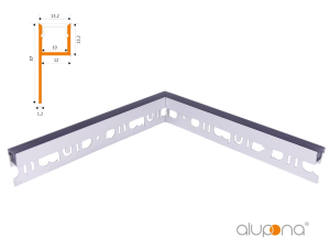 90° Innenecke MOLA-UP eloxiert + Abdeckung schwarz