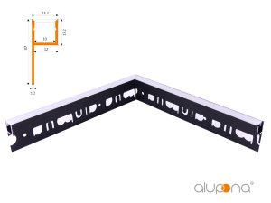 90° Innenecke MOLA-UP schwarz  + Abdeckung milch