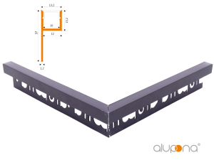 90° Außenecke MOLA-UP schwarz + Abdeckung schwarz