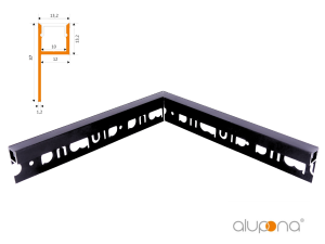 90° Innenecke MOLA-UP schwarz  + Abdeckung schwarz