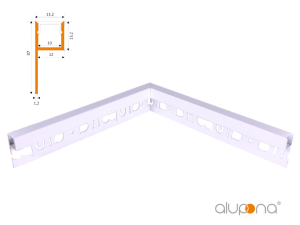 90° Innenecke MOLA-UP weiss + Abdeckung milch