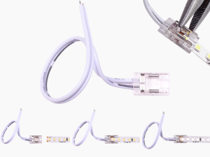 COB und SMD LED Schnellverbinder 8 mm Anschluss + Kabel IP20 zum einmaligen Verbinden