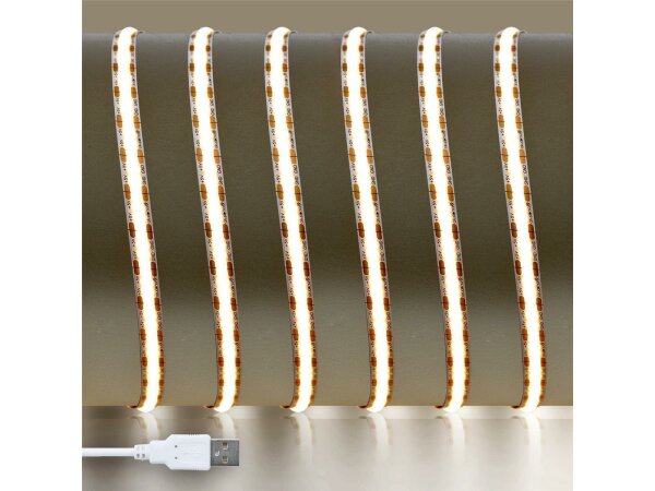 LED Streifen | USB | 5 Volt | 5 Watt | 320 LED/M | 450 Lumen/M | IP20 0,5 m-Klemmstein