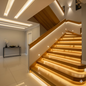 LED Treppenbeleuchtung | Steuerung und LED Streifen  12 Stufen-134,5 cm-neutralweiß-IP65