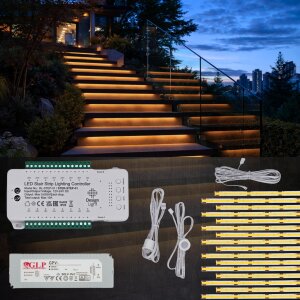 LED Treppenbeleuchtung | Steuerung und LED Streifen  16 Stufen-150 cm-neutralweiß-IP65