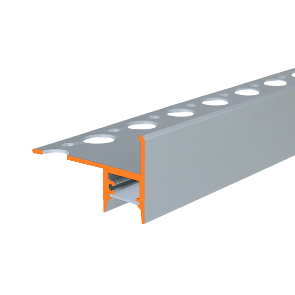 LED Treppenprofil Ely eloxiert – Fliesenprofil für LED-Beleuchtung für elegante Treppen