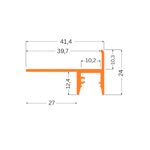 LED Treppenprofil Ely eloxiert 100 cm-satiniert-mit Endkappen