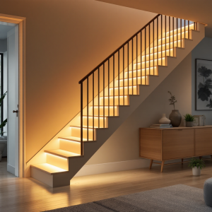 LED Treppenprofil Ely eloxiert 100 cm-satiniert-mit Endkappen