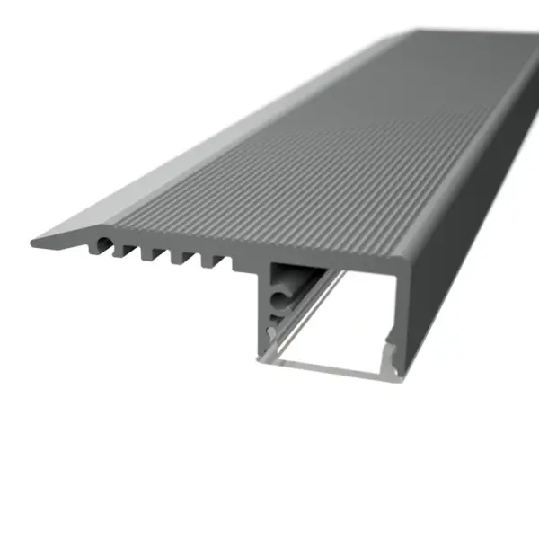 LED Treppenprofil Tali eloxiert-100 cm-ohne Abdeckung-mit Endkappen