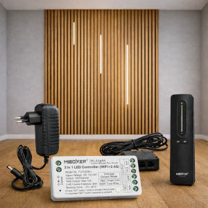 Lichtleiste für Akustikpaneele Warmweiß 3er Set-mit Fernbedienung-Steckernetzteil