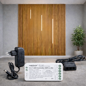 Lichtleiste für Akustikpaneele Warmweiß 3er Set-Sprachsteuerung-Steckernetzteil