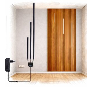 Lichtleiste für Akustikpaneele Warmweiß 4er Set-am Lichtschalter-Steckernetzteil