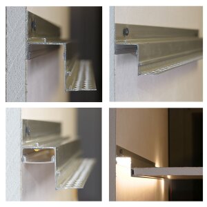 LED Profil VIVI für Rigips – technische Skizze mit Abmessungen in mm