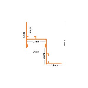 Aluminium LED Profil VIVI – Lichtvoute für Rigips Decke 200 cm