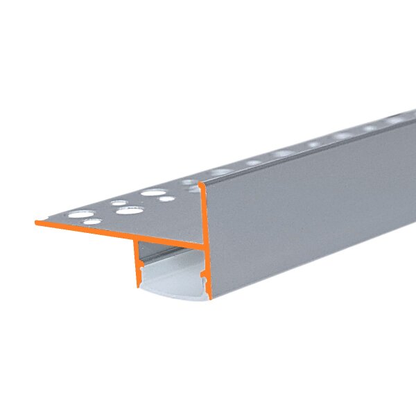 LED-Treppenprofil Mira elegantes Bodenprofil schwarz - silber