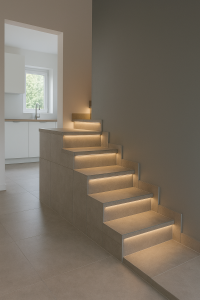 LED-Treppenprofil Mira elegantes Bodenprofil silber...