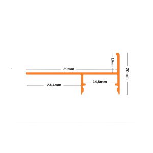 LED-Treppenprofil Mira elegantes Bodenprofil silber eloxiert -134,5 cm-milchig