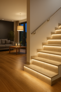 LED-Treppenprofil Mira elegantes Bodenprofil silber eloxiert -134,5 cm-milchig