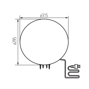 Gartenleuchte Kugel Granitoptik - Außenleuchte ORBIS, E27,IP65 Ø 31 cm