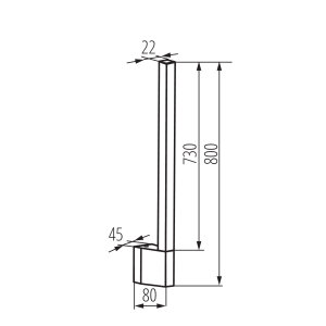 LED Wandleuchte Schwarz – Außenleuchte Fasado Uno 80cm, IP54, 450 lm, 3000K,