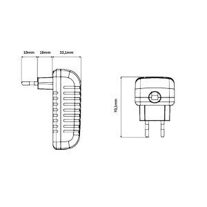 LED Steckernetzteil 30W 2,5A 12V Konverter Trafo mit Ministecker weiß
