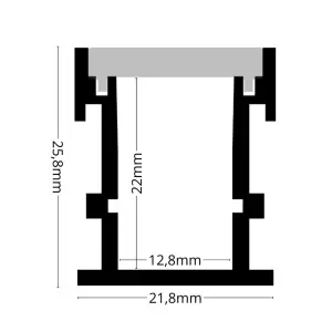 LED Bodenprofil SERA25 | Bodenlichtprofil für LED-Streifen 200 cm-mit Abdeckung-mit Endkappen