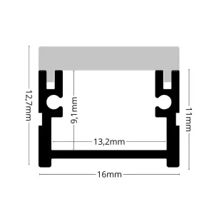 LED Bodenprofil SERA13 | Bodenleiste für LED-Streifen 200 cm-mit Abdeckung-ohne Endkappen