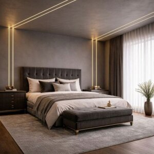 Gipsplatte mit doppelläufigem Profil gerade