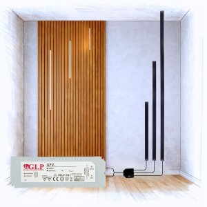 4er Set Lichtleiste mit Trafo für Akustikpaneele