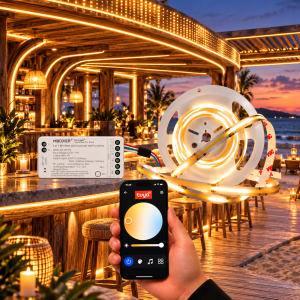 LED Streifen mit Laufeffekt | COB | 11 Watt | 24 Volt | 420 LED/M |1190 Lumen/M Warmweiss-IP65- 5m Set