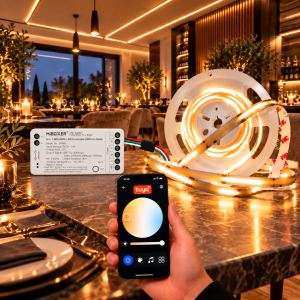 LED Streifen mit Laufeffekt | COB | 11 Watt | 24 Volt | 420 LED/M |1190 Lumen/M Warmweiss-IP00- 5m Set