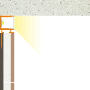 LED Fliesenprofil Baro schwarz 200cm Abdeckung schwarz