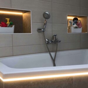 LED Fliesenprofil  Baro weiss 200cm Abdeckung schwarz