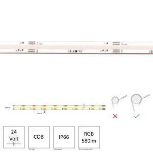 LED Streifen | COB-RGB  | 12 Watt | 24 Volt | IP66
