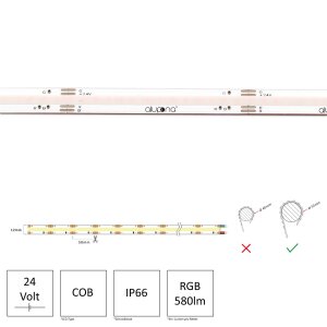LED Streifen | COB-RGB  | 12 Watt | 24 Volt | IP66