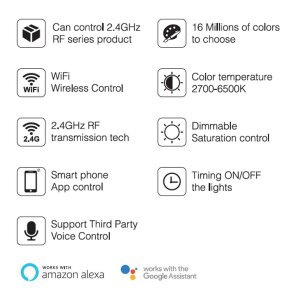 LED Gateway für  Alexa Google WiFi RF 2,4GHz Steuerung WL-BOX1