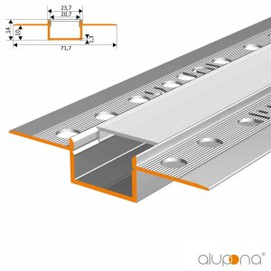 LED Aluminium Trockenbauprofil KIZAR20 | Unterputzprofil für Gipsplatten