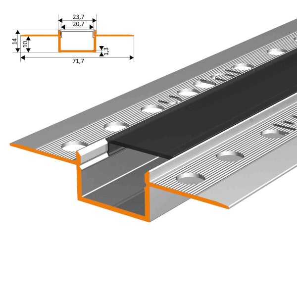 LED Aluprofil KIZAR20 2 Meter schwarz
