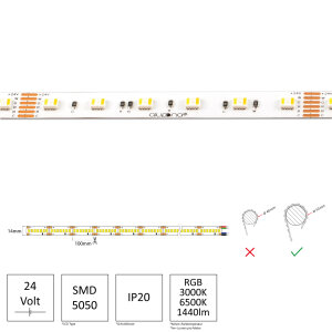LED Streifen | 24 V | 24Watt | 60  LED/M | RGBCCT | IP20 |